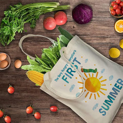 The Very Hungry Caterpillar First Summer Tote Bag | Cute Eric Carle Book Gift for Moms, Grandma, Baby Shower, Birthday & Summer Holidays | Official Inspired Design