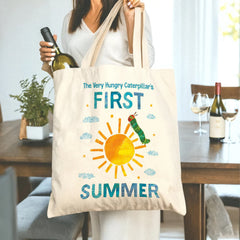 The Very Hungry Caterpillar First Summer Tote Bag | Cute Eric Carle Book Gift for Moms, Grandma, Baby Shower, Birthday & Summer Holidays | Official Inspired Design
