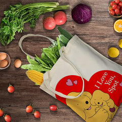 “I Love You, Spot” Dog Hug Tote Bag - Perfect Gift for Pet Lovers, Valentine‘s Day, Anniversary, Birthday, Christmas for Her, Him, Dog Mom & Dog Dad