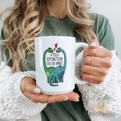 Cute Dinosaur Couple Mug - "Till Extinction Do Us Apart" Love Quote - Unique Gift for Dino Lovers, Anniversary, Valentine¡¯s Day, Birthday