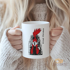 Fried Chicken Mug | Funny Kitchenware & Novelty Coffee Cup | Unique Gift for Chicken Lovers or Foodies - Durable Ceramic Mug with Quirky Design