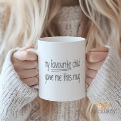 My Favourite Child Gave Me This Mug - Heartwarming & Funny Gift for Mom Dad From Son or Daughter, Perfect Sentimental Mother’s Day Father’s Day Christmas Birthday Gift from Child, Parent Mug, Family Keepsake